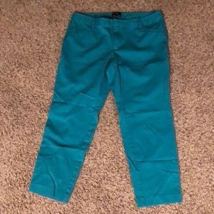 Teal green Gap Aubrey stretch Capri pants size 14
